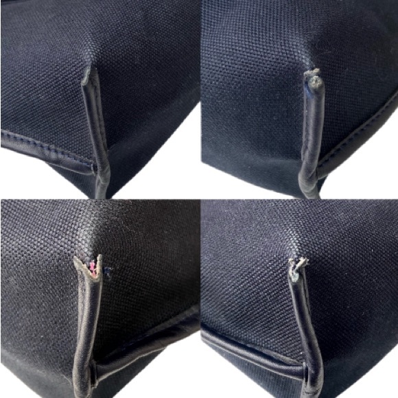 Longchamp Blue Cloth Tote with Sequin Trimmed Attached External Pochette Rare - Picture 8 of 10